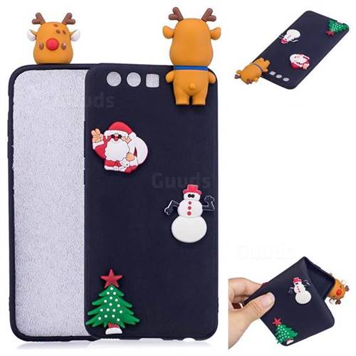 Black Elk Christmas Xmax Soft 3D Silicone Case for Huawei P10