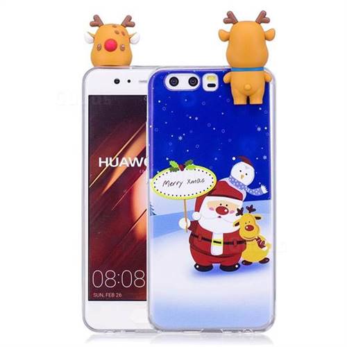 Snow Santa Claus Soft 3D Climbing Doll Soft Case for Huawei P10
