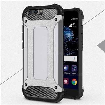 King Kong Armor Premium Shockproof Dual Layer Rugged Hard Cover for Huawei P10 - Silver Grey