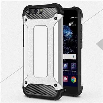 King Kong Armor Premium Shockproof Dual Layer Rugged Hard Cover for Huawei P10 - Technology Silver