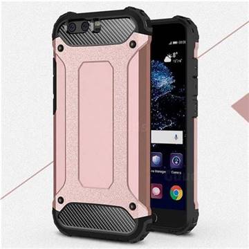 King Kong Armor Premium Shockproof Dual Layer Rugged Hard Cover for Huawei P10 - Rose Gold