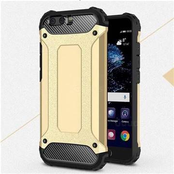King Kong Armor Premium Shockproof Dual Layer Rugged Hard Cover for Huawei P10 - Champagne Gold