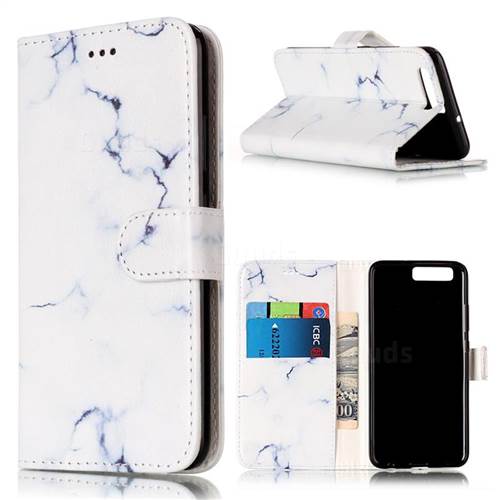 Soft White Marble PU Leather Wallet Case for Huawei P10