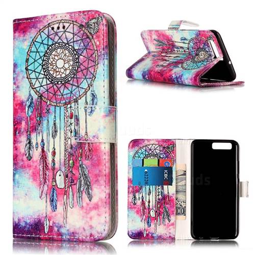 Butterfly Chimes PU Leather Wallet Case for Huawei P10