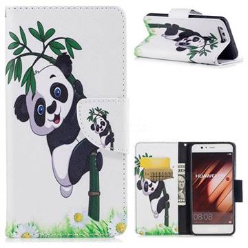 Bamboo Panda Leather Wallet Case for Huawei P10