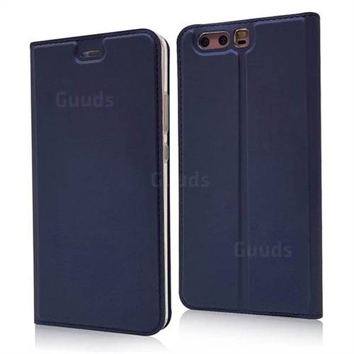 Ultra Slim Card Magnetic Automatic Suction Leather Wallet Case for Huawei P10 - Royal Blue