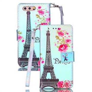 Eiffel Tower Blue Ray Light PU Leather Wallet Case for Huawei P10