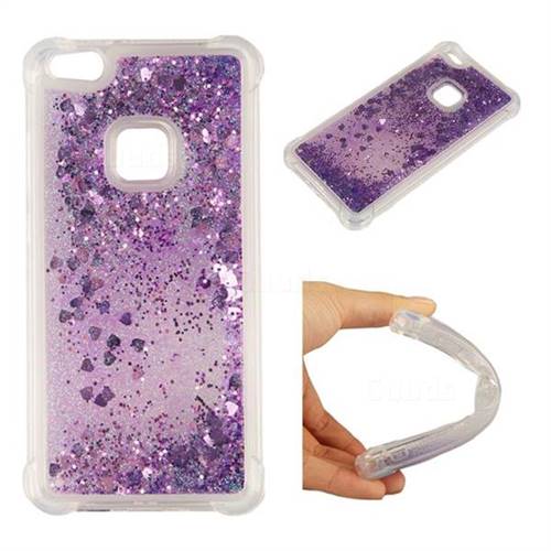 Dynamic Liquid Glitter Sand Quicksand Star TPU Case for Huawei P10 Lite P10Lite - Purple