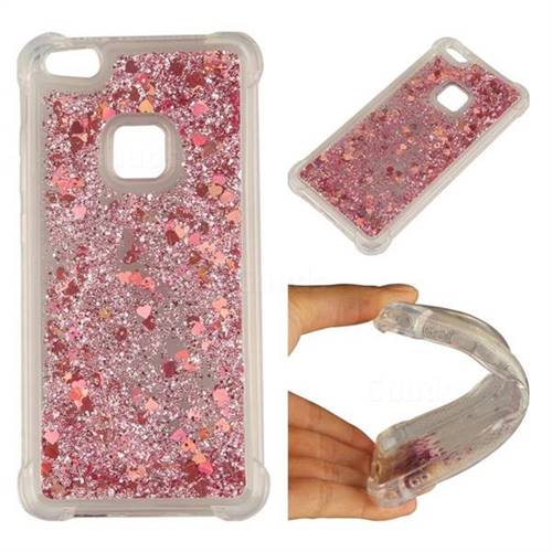 Dynamic Liquid Glitter Sand Quicksand Star TPU Case for Huawei P10 Lite P10Lite - Diamond Rose