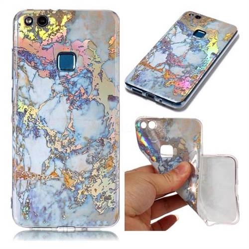 Color Plating Marble Pattern Soft TPU Case for Huawei P10 Lite P10Lite - Gold
