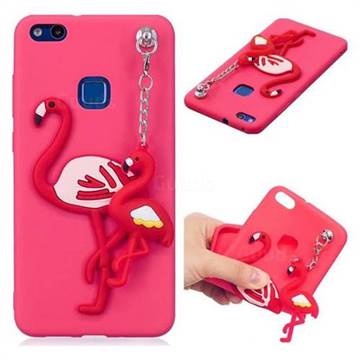 Flamingo Pendant Soft 3D Silicone Case for Huawei P10 Lite P10Lite - Red