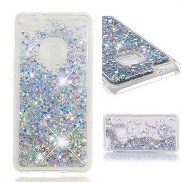 Dynamic Liquid Glitter Quicksand Sequins TPU Phone Case for Huawei P10 Lite P10Lite - Silver