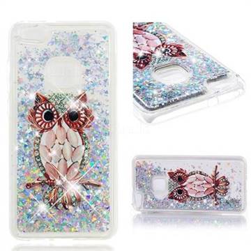 Seashell Owl Dynamic Liquid Glitter Quicksand Soft TPU Case for Huawei P10 Lite P10Lite
