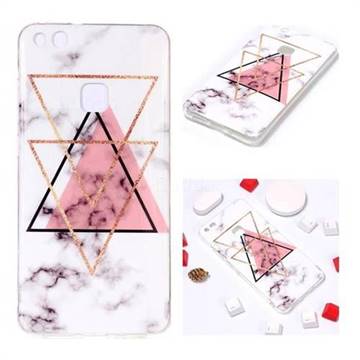 Inverted Triangle Powder Soft TPU Marble Pattern Phone Case for Huawei P10 Lite P10Lite