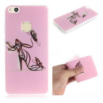 Butterfly High Heels IMD Soft TPU Cell Phone Back Cover for Huawei P10 Lite P10Lite