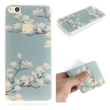 Magnolia Flower IMD Soft TPU Cell Phone Back Cover for Huawei P10 Lite P10Lite