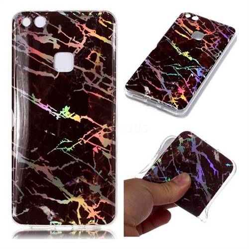 Black Brown Marble Pattern Bright Color Laser Soft TPU Case for Huawei P10 Lite P10Lite