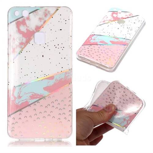 Matching Color Marble Pattern Bright Color Laser Soft TPU Case for Huawei P10 Lite P10Lite