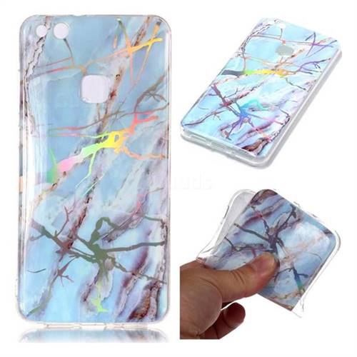 Light Blue Marble Pattern Bright Color Laser Soft TPU Case for Huawei P10 Lite P10Lite