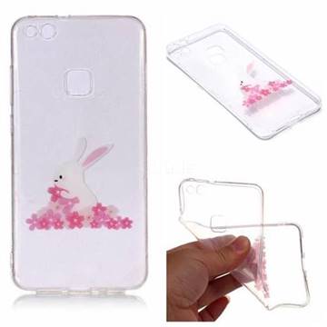Cherry Blossom Rabbit Super Clear Soft TPU Back Cover for Huawei P10 Lite P10Lite