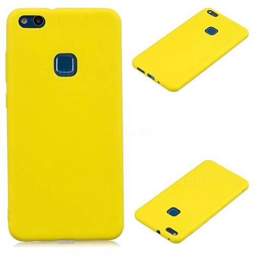 Candy Soft Silicone Protective Phone Case for Huawei P10 Lite P10Lite - Yellow