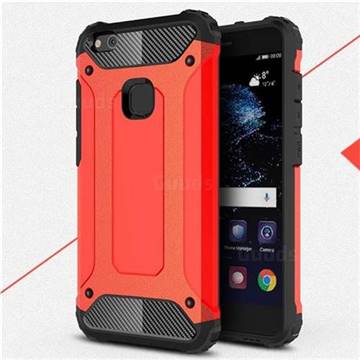 King Kong Armor Premium Shockproof Dual Layer Rugged Hard Cover for Huawei P10 Lite P10Lite - Big Red