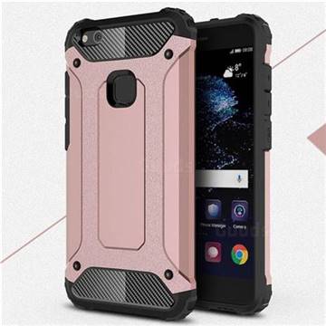 King Kong Armor Premium Shockproof Dual Layer Rugged Hard Cover for Huawei P10 Lite P10Lite - Rose Gold