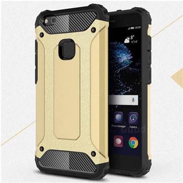 King Kong Armor Premium Shockproof Dual Layer Rugged Hard Cover for Huawei P10 Lite P10Lite - Champagne Gold