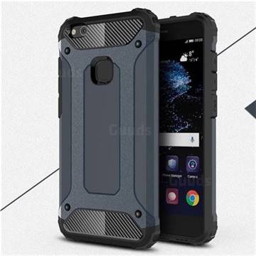 King Kong Armor Premium Shockproof Dual Layer Rugged Hard Cover for Huawei P10 Lite P10Lite - Navy