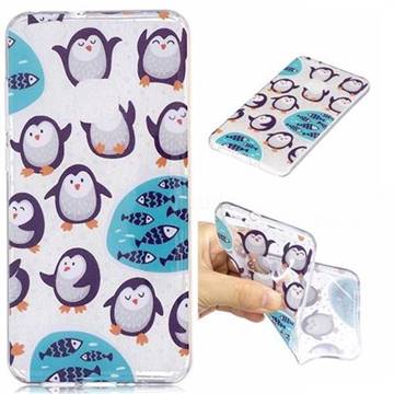 Penguin and Fish Super Clear Soft TPU Back Cover for Huawei P10 Lite P10Lite