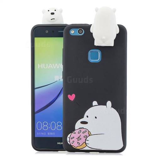Big White Bear Soft 3D Climbing Doll Stand Soft Case for Huawei P10 Lite P10Lite