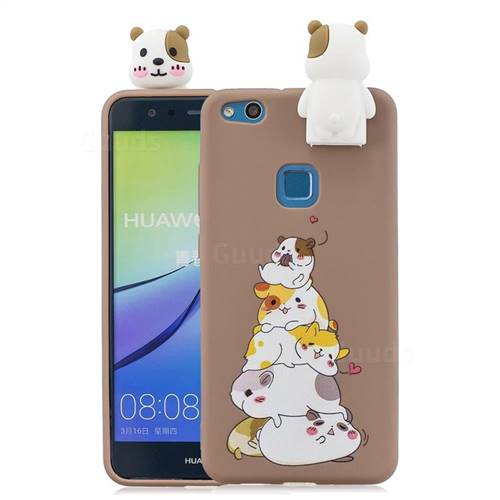 Hamster Family Soft 3D Climbing Doll Stand Soft Case for Huawei P10 Lite P10Lite