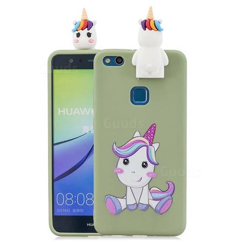 Cute Unicorn Soft 3D Climbing Doll Stand Soft Case for Huawei P10 Lite P10Lite