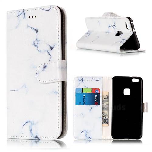 Soft White Marble PU Leather Wallet Case for Huawei P10 Lite P10lite