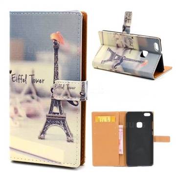 Eiffel Tower Leather Wallet Case for Huawei P10 Lite P10Lite
