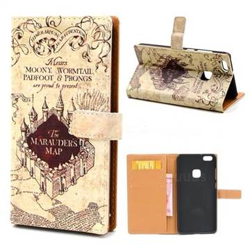 The Marauders Map Leather Wallet Case for Huawei P10 Lite P10Lite