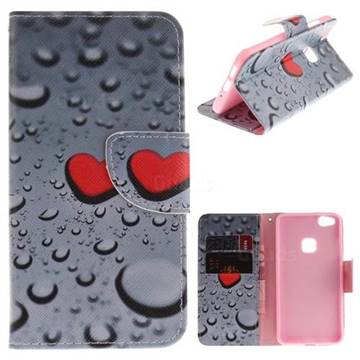 Heart Raindrop PU Leather Wallet Case for Huawei P10 Lite P10Lite