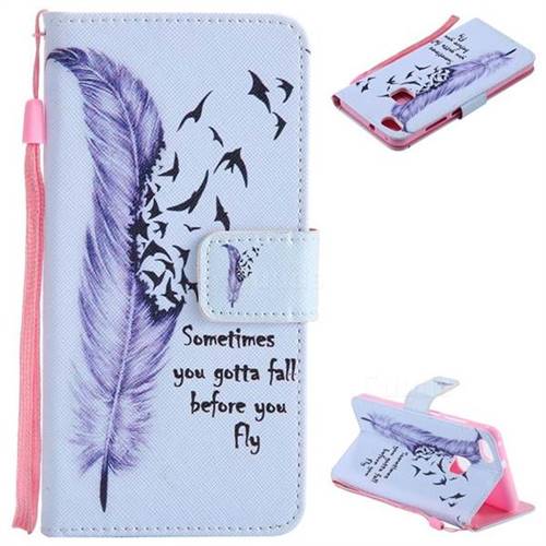 Feather Birds PU Leather Wallet Case for Huawei P10 Lite P10Lite