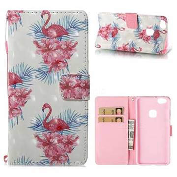 Flamingo and Azaleas 3D Painted Leather Wallet Case for Huawei P10 Lite P10Lite