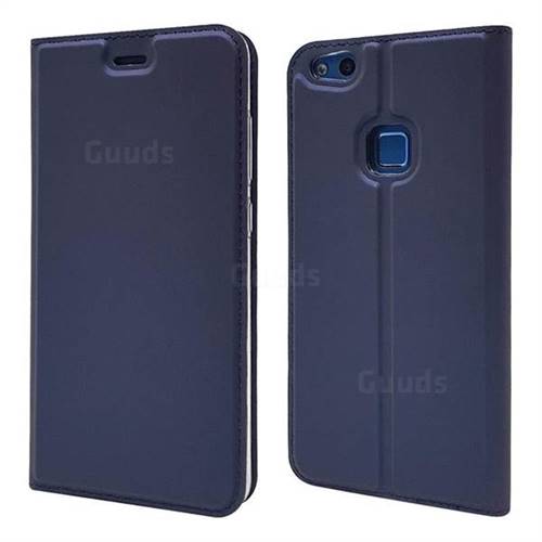 Ultra Slim Card Magnetic Automatic Suction Leather Wallet Case for Huawei P10 Lite P10Lite - Royal Blue