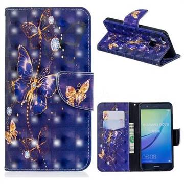 Purple Butterfly 3D Painted Leather Wallet Phone Case for Huawei P10 Lite P10Lite