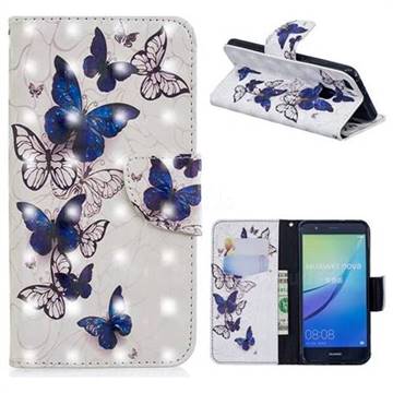 Flying Butterflies 3D Painted Leather Wallet Phone Case for Huawei P10 Lite P10Lite
