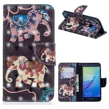 Totem Elephant 3D Painted Leather Wallet Phone Case for Huawei P10 Lite P10Lite