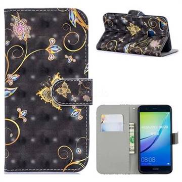 Black Butterfly 3D Painted Leather Phone Wallet Case for Huawei P10 Lite P10Lite