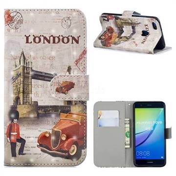 Retro London 3D Painted Leather Phone Wallet Case for Huawei P10 Lite P10Lite