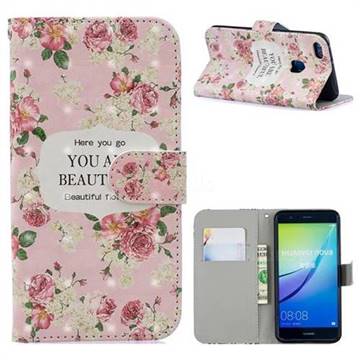 Butterfly Flower 3D Painted Leather Phone Wallet Case for Huawei P10 Lite P10Lite