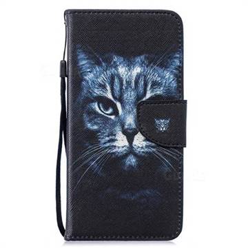 Black Cat PU Leather Wallet Phone Case for Huawei P10 Lite P10Lite