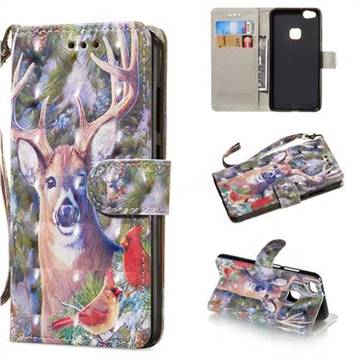 Elk Deer 3D Painted Leather Wallet Phone Case for Huawei P10 Lite P10Lite