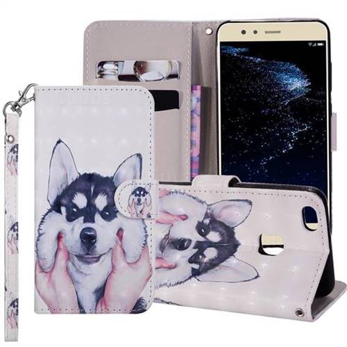 Husky Dog 3D Painted Leather Phone Wallet Case Cover for Huawei P10 Lite P10Lite
