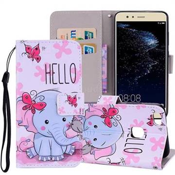 Butterfly Elephant PU Leather Wallet Phone Case Cover for Huawei P10 Lite P10Lite